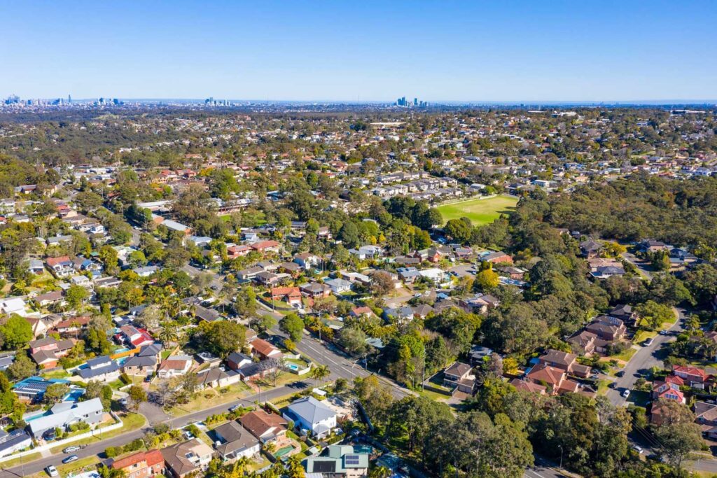 Aerial view of Beacon Hill on Sydney’s Northern Beaches