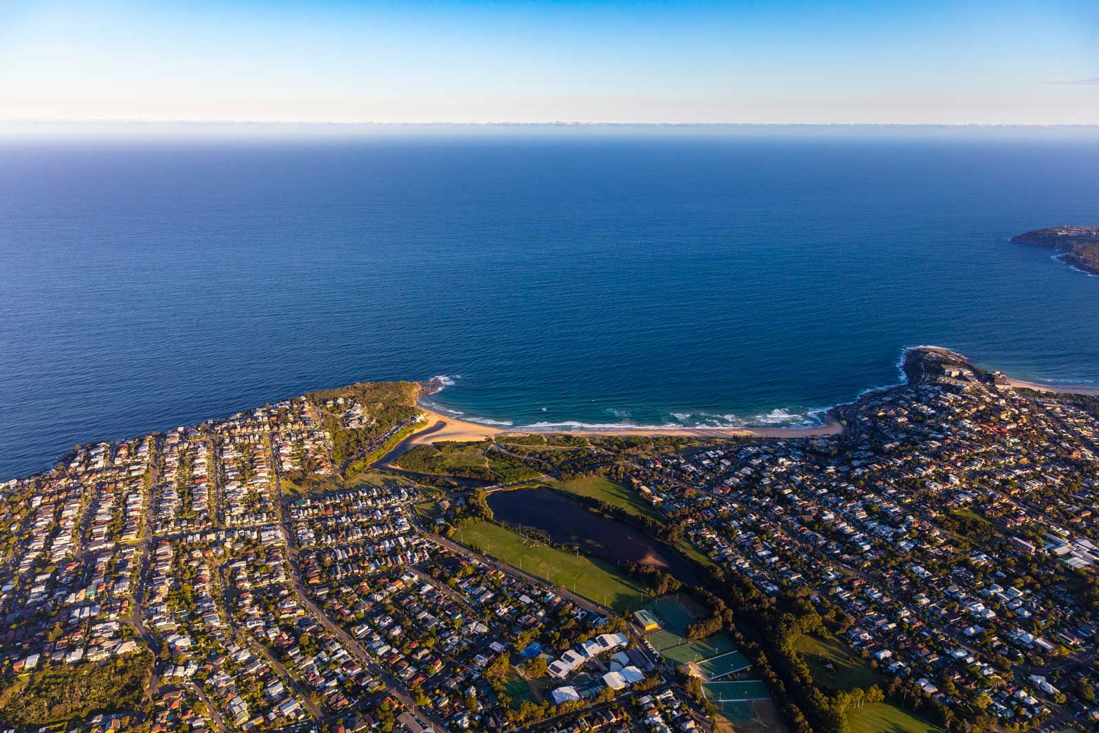 Aerial view of Curl Curl on Sydney’s Northern Beaches