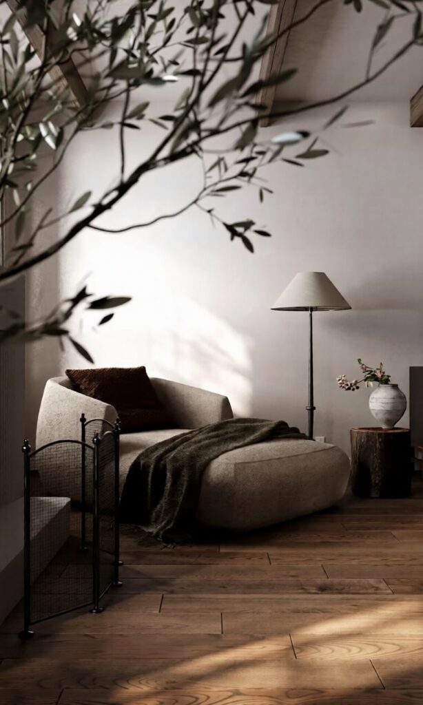 Quiet reading nook interior