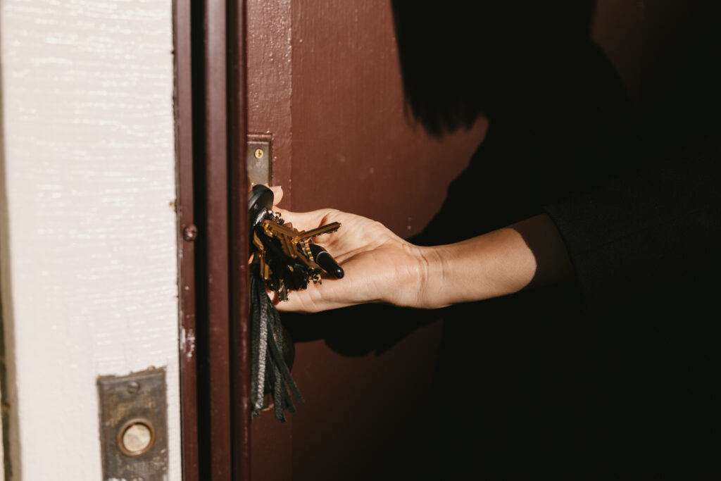 Keys in a front door