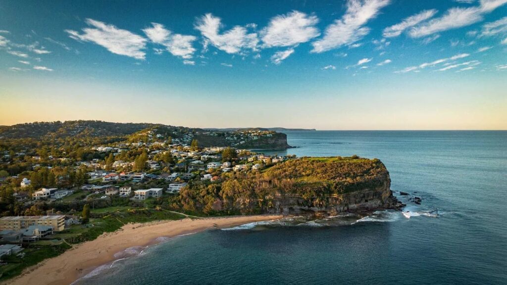 Aerial view of a Northern Beaches headland