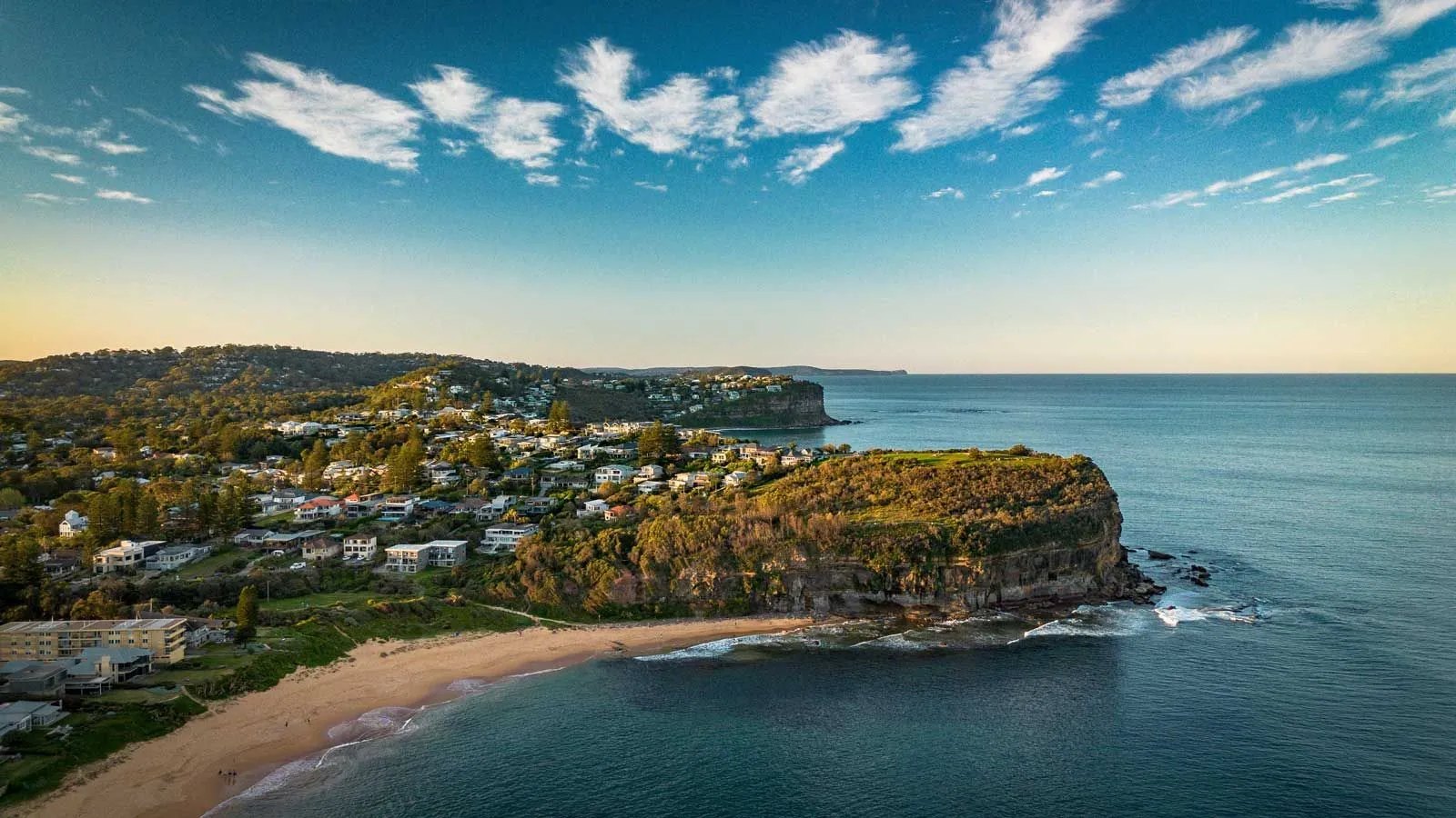 Aerial view of a Northern Beaches headland
